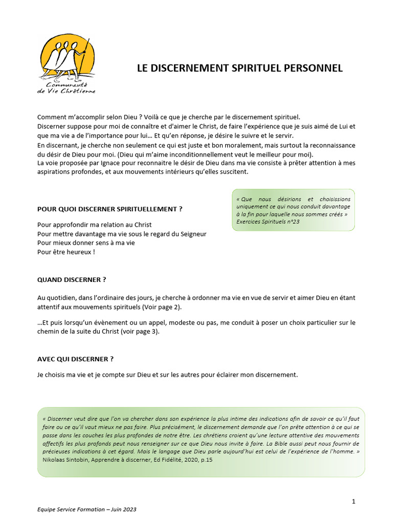 Discernement spirituel : Guide pratique | PDF | Dieu | Amour