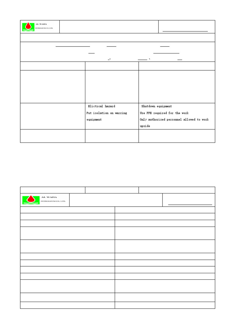 Job HSE Plan For PTW System | PDF | Personal Protective Equipment