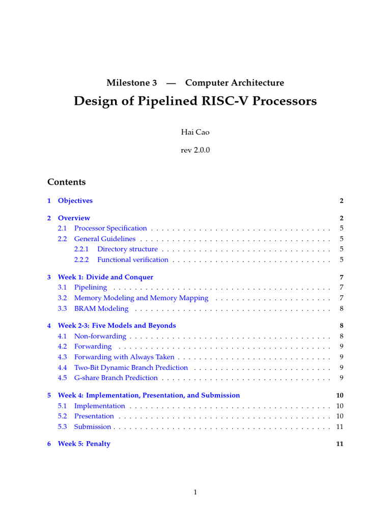 Pipelined RISC-V Processor Design Guide | PDF | Central Processing Unit ...