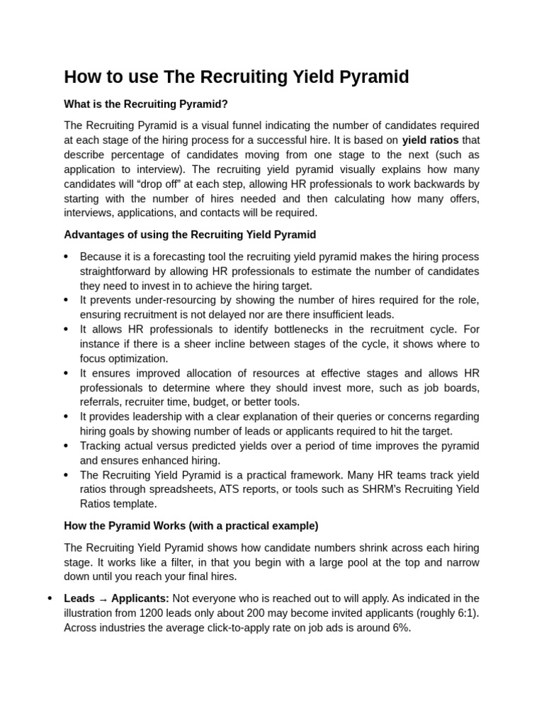 Understanding the Recruiting Yield Pyramid | PDF | Recruitment