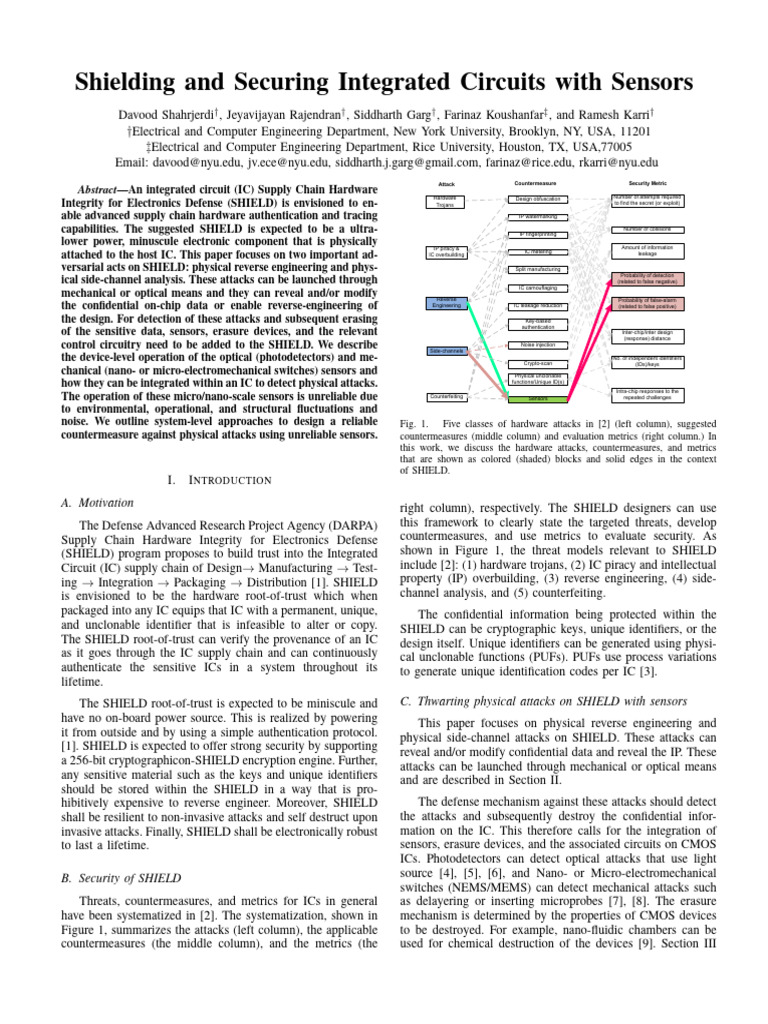 Securing ICs with Sensor-Based SHIELD | PDF | Energy Harvesting ...