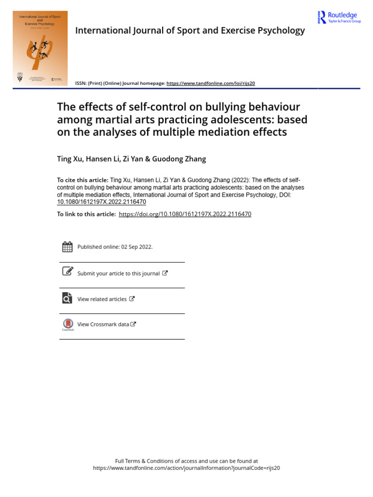 Self-Control's Impact on Bullying in Teens | PDF | Bullying | Aggression