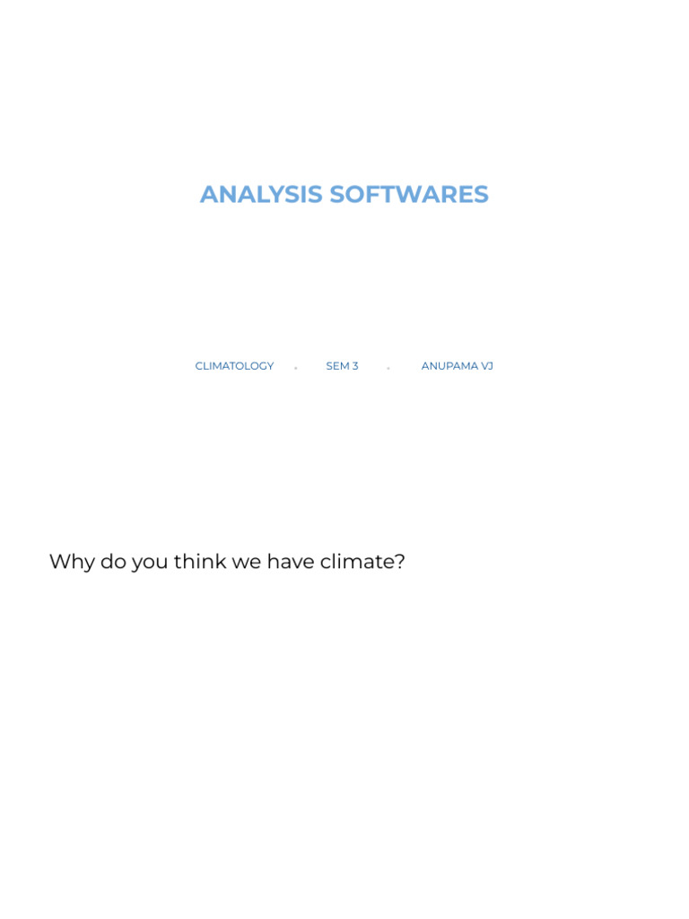 Climate Analysis Software Overview | PDF