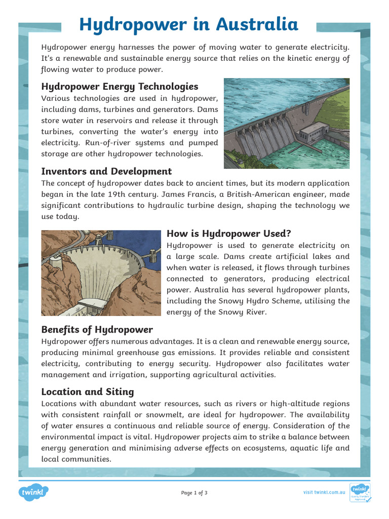 Hydropower Overview in Australia | PDF | Hydroelectricity | Energy ...