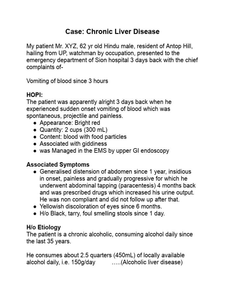 Decompensated Chronic Liver Disease Case | PDF | Cirrhosis | Hepatitis
