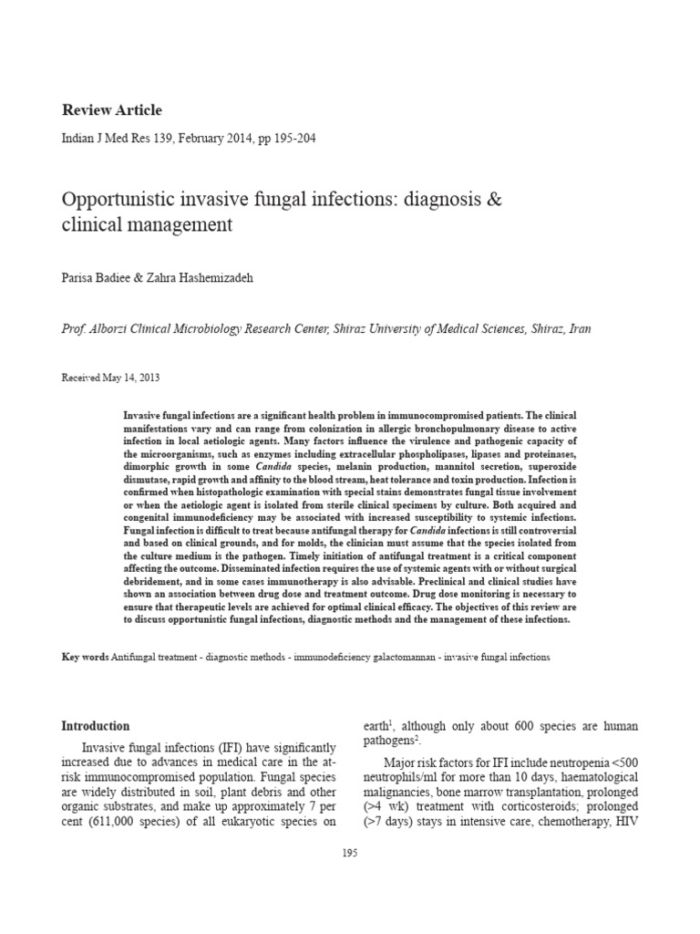 Managing Invasive Fungal Infections | PDF | Infection | Candida (Fungus)