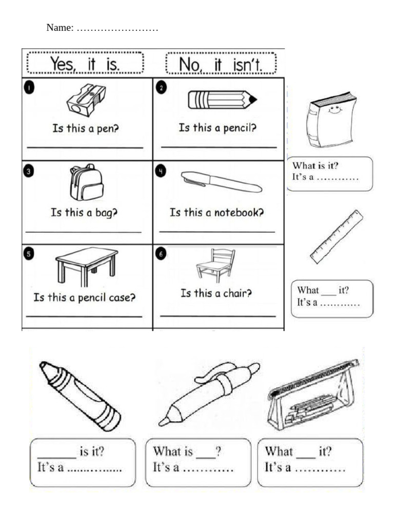 UNIT 2 School Object Ws | PDF
