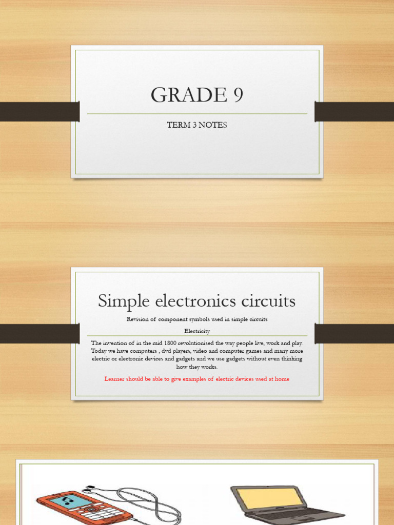 Grade 9 Simple Electronics Notes | PDF | Electricity | Electrical Network
