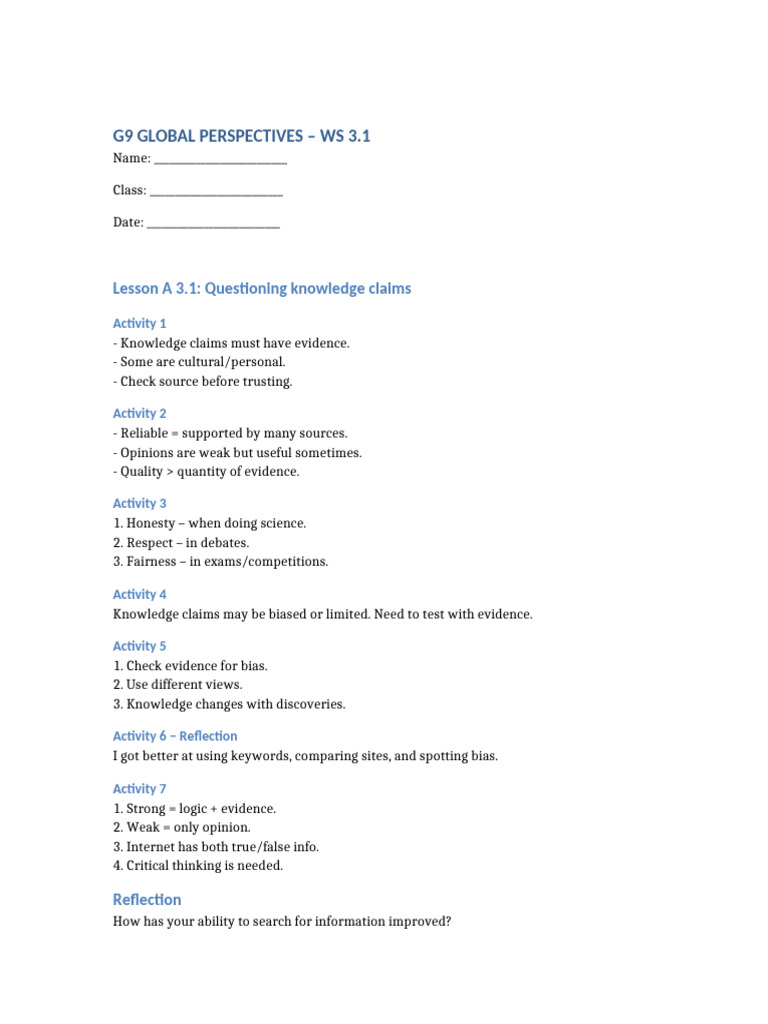 G9 GP WS3.1 Completed Simple | PDF