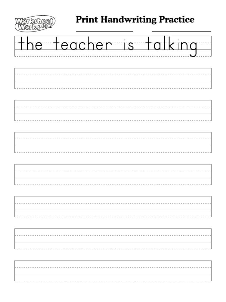 WorksheetWorks Print Handwriting Practice 2 | PDF