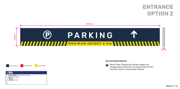 Parking Entrance Sign Design Specs | PDF