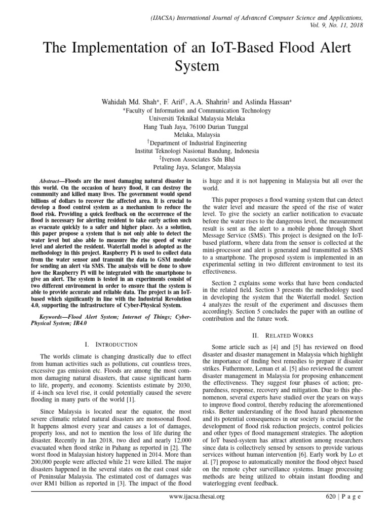 IoT Flood Alert System Implementation | PDF | Flood | Disaster Risk ...