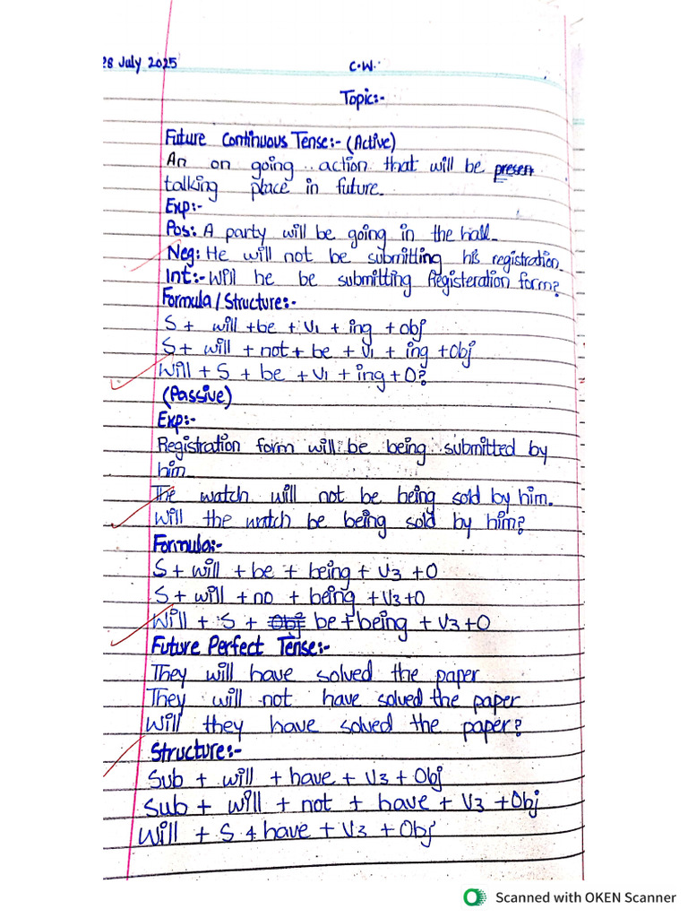 Future Continuous and Perfect Tense | PDF