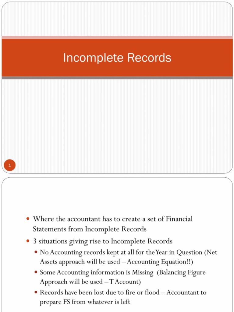 Incomplete Records | PDF