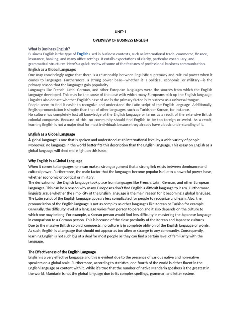 Business English Overview and Skills | PDF | Adjective | Adverb