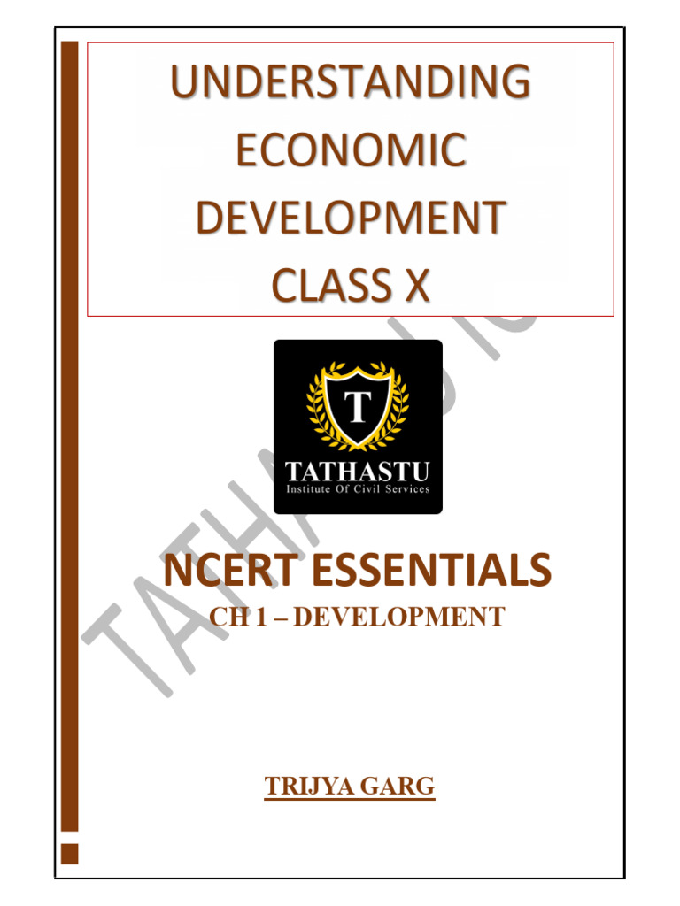 Understanding Economic Development in Class X | PDF | Sustainability ...