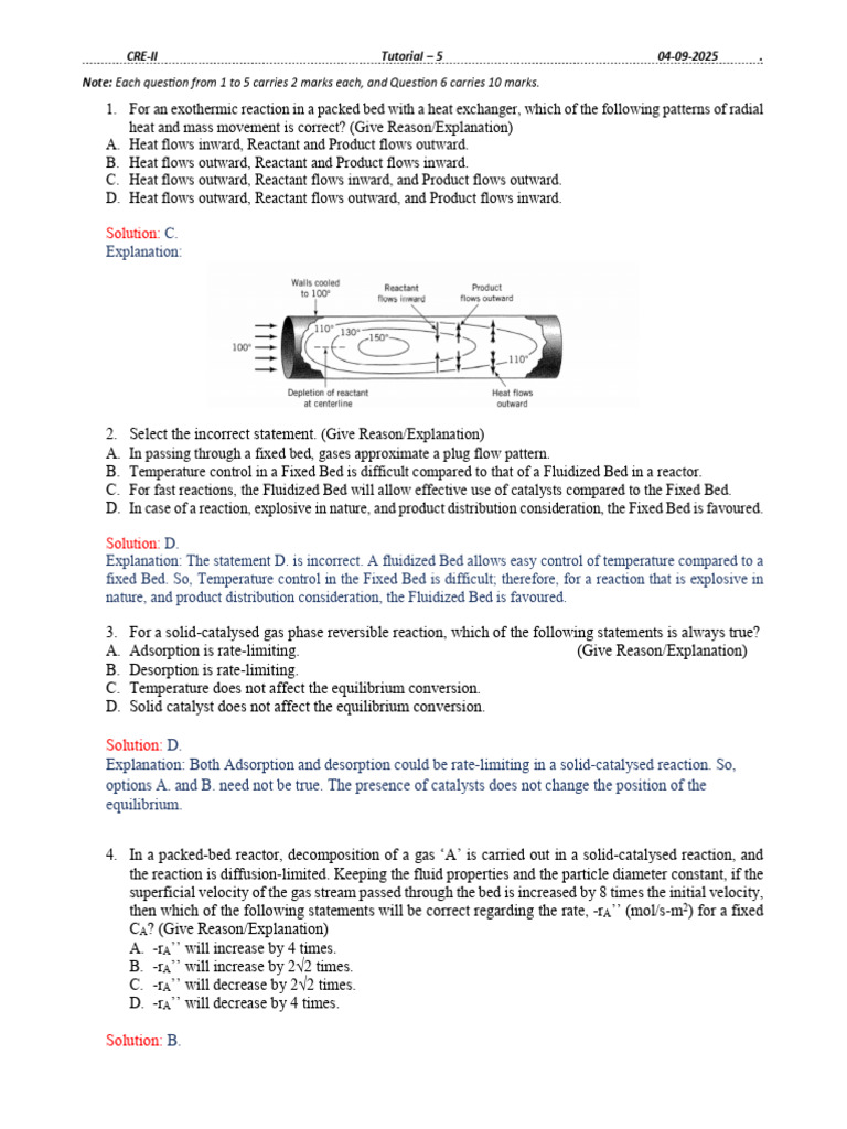 Packed Bed Reactor Tutorial Insights | PDF | Chemical Reactor ...