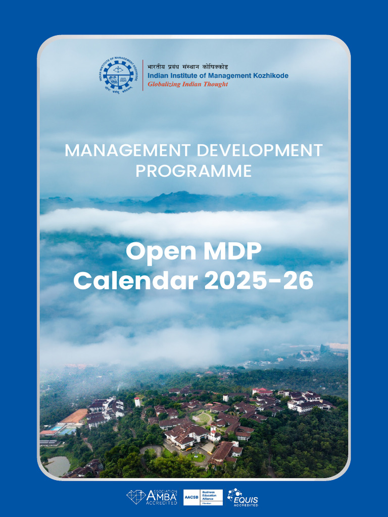 IIMK MDP Calendar 2025-26 | PDF | Business | Economies