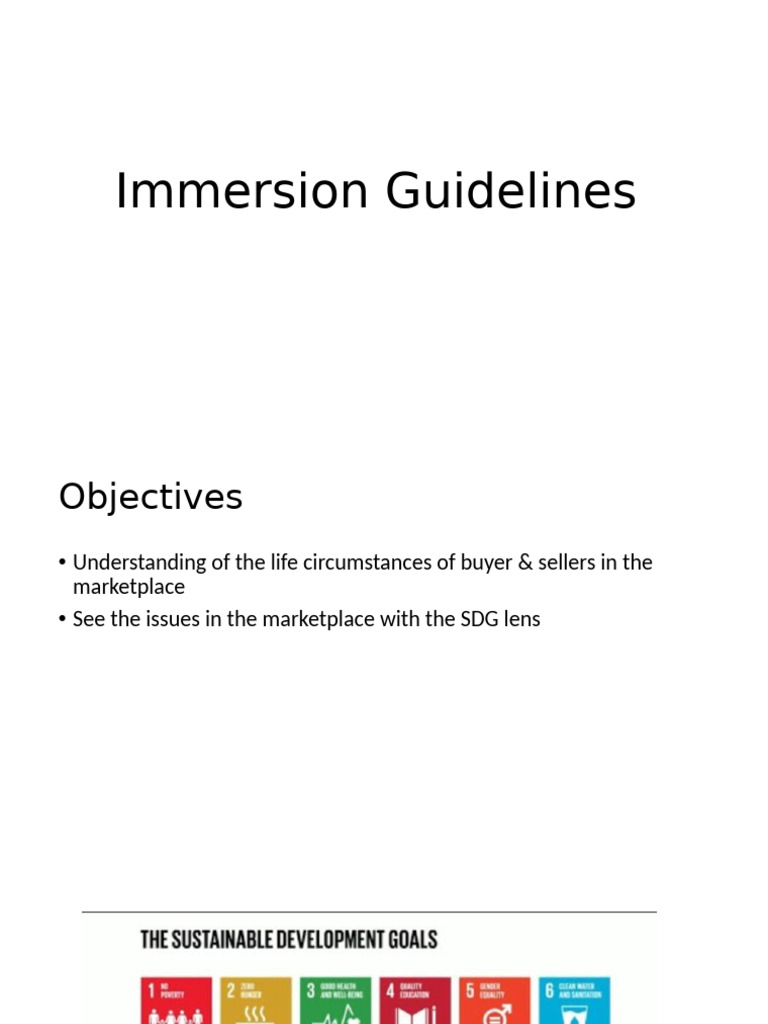 Immersion Guidelines for Market Research | PDF | Economy And The ...