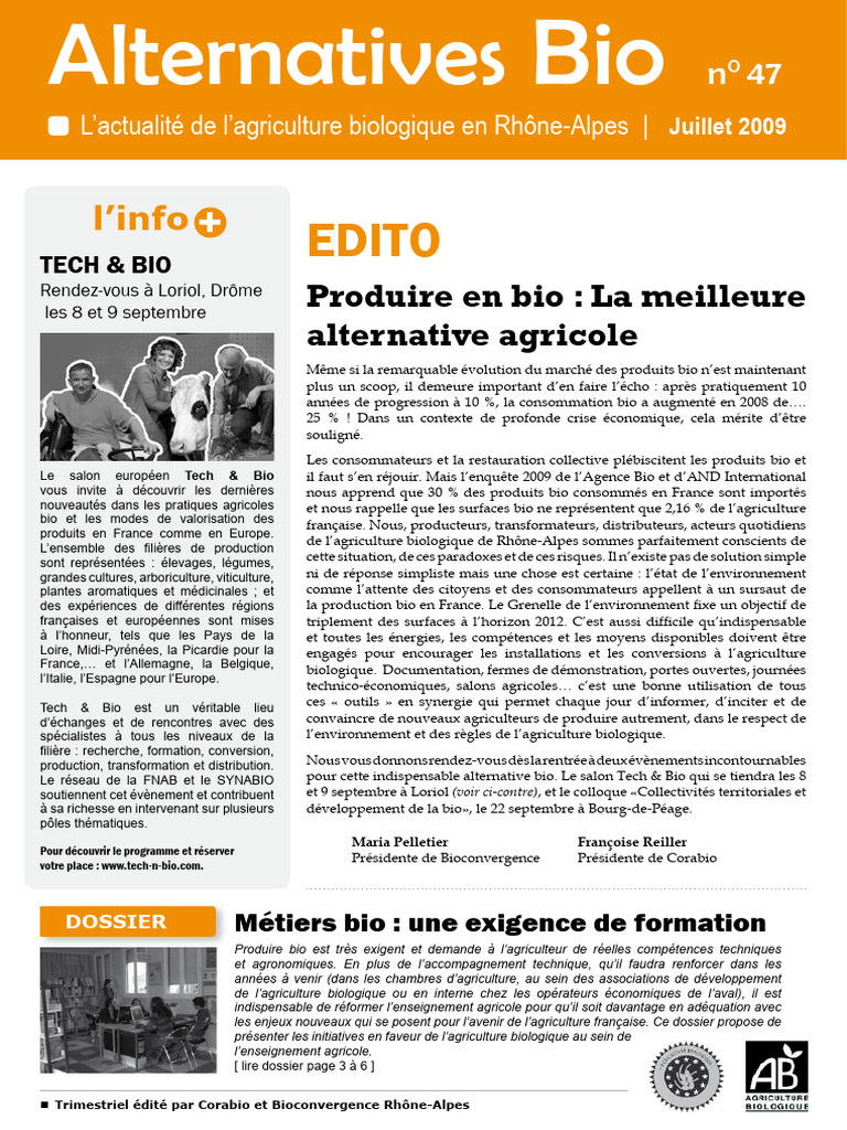 Formation et défis de l'agriculture bio | PDF | Agriculture biologique ...