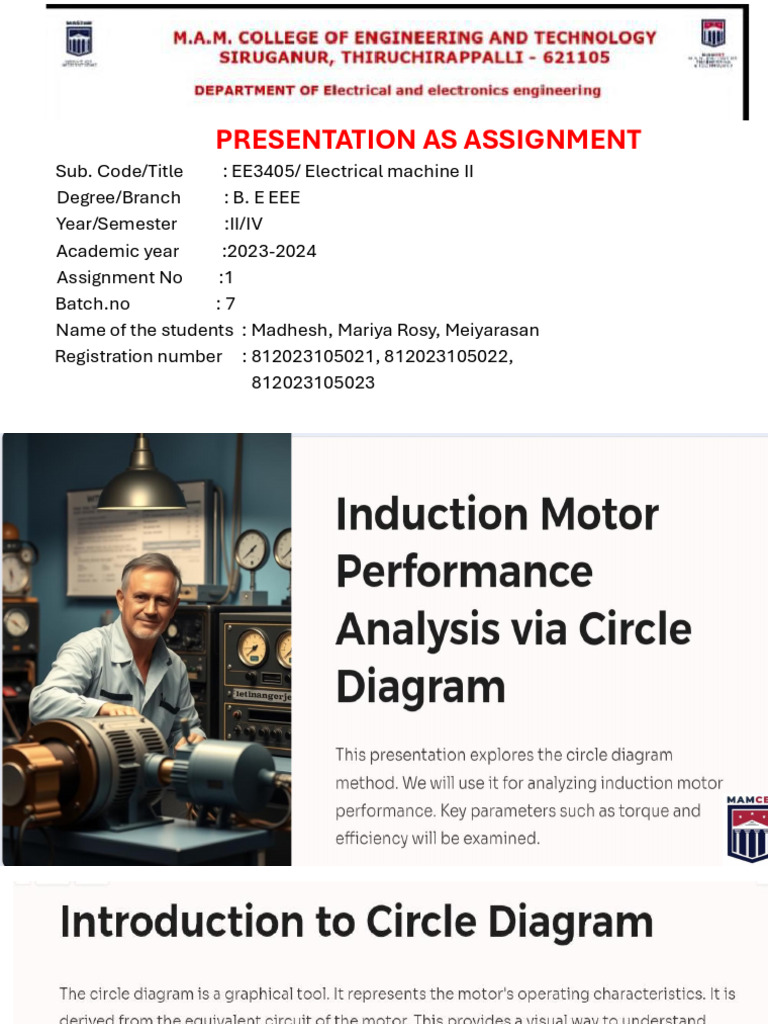 EE3405 Electrical Machine II Assignment | PDF
