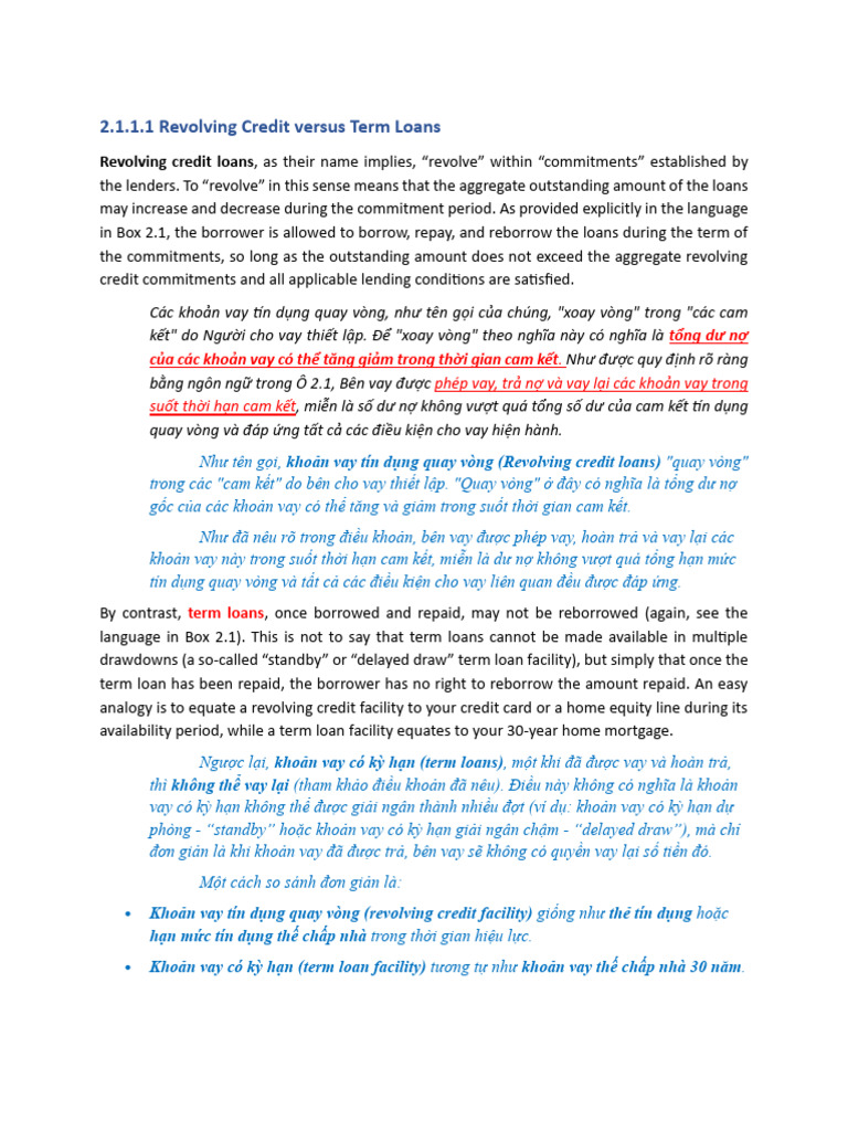 LSTA - A and B Loan Tranches | PDF