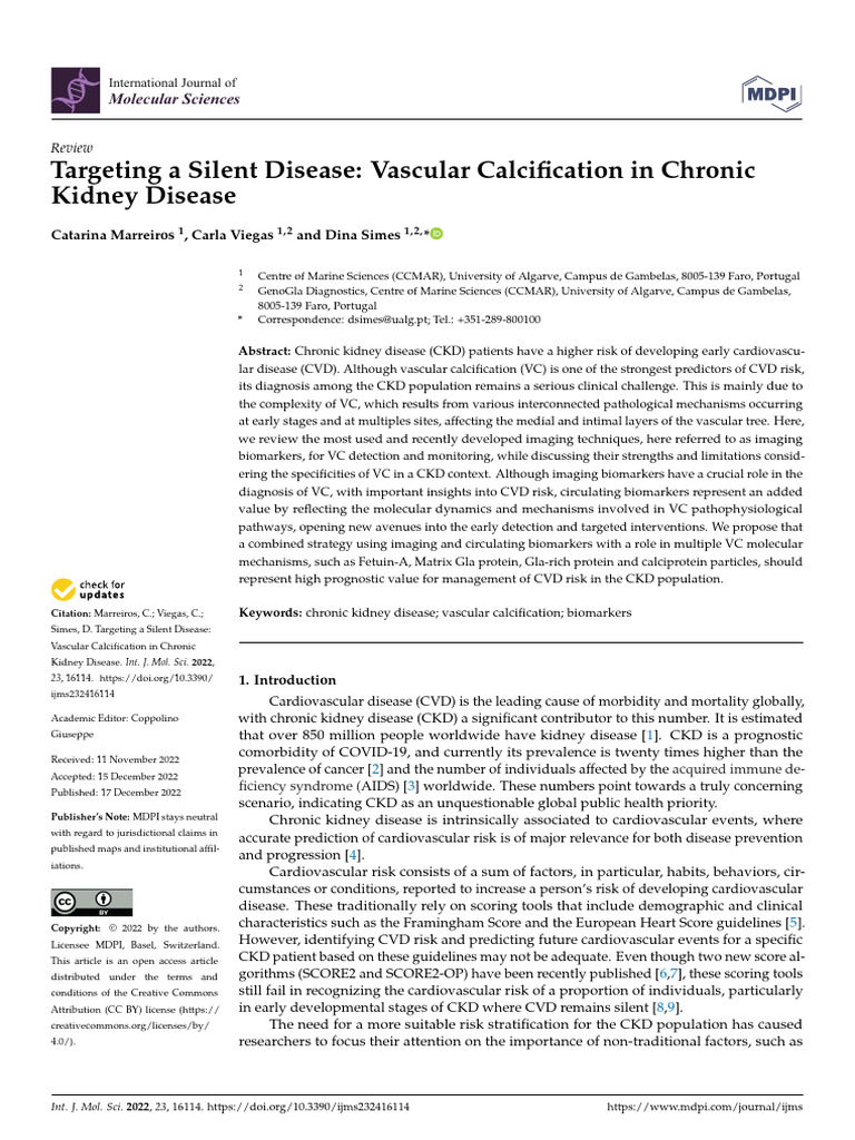 Vascular Calcification in Chronic Kidney Disease | PDF | Atheroma ...