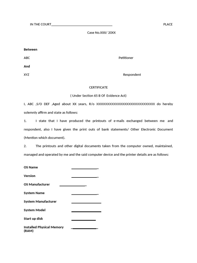 65B Certificate for Digital Evidence | PDF | Affidavit | Computer Hardware