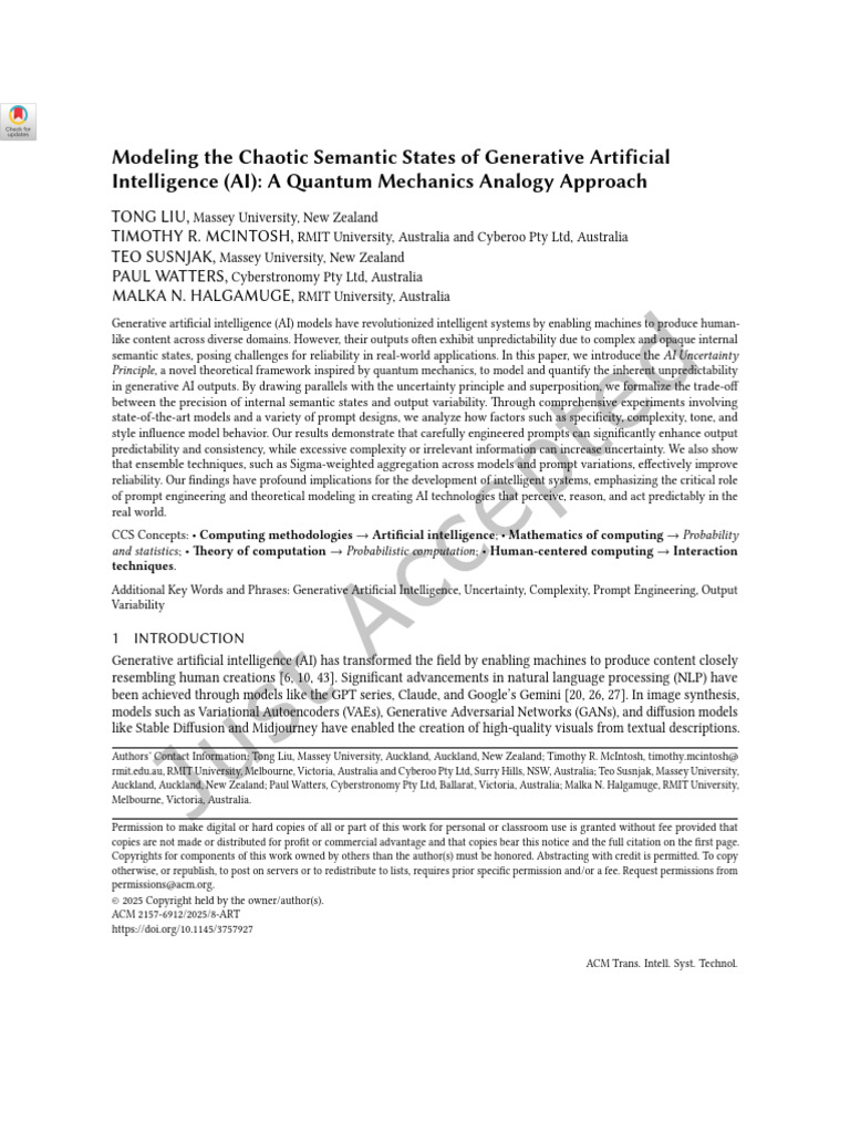AI Uncertainty Principle in Generative AI | PDF | Artificial ...