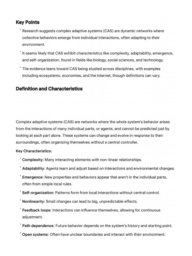Complex Adaptive Systems | PDF