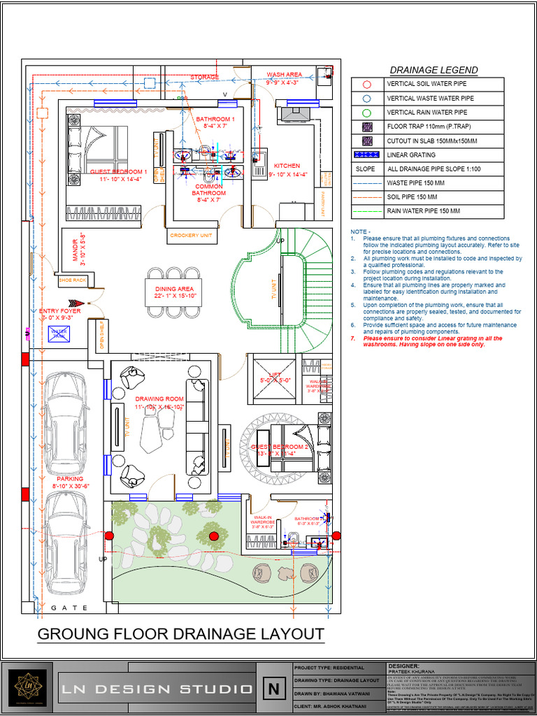 Residential Drainage Layout Plan | PDF | Plumbing | Bathroom