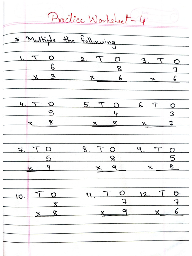Practice Worksheet - 4 | PDF