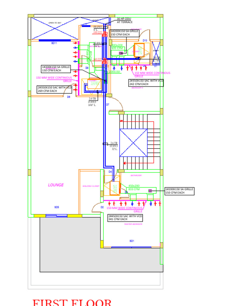HVAC Specifications and Layout Details | PDF | Room