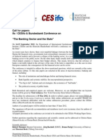 Call For Papers Ifo / Cesifo & Bundesbank Conference On "The Banking Sector and The State"