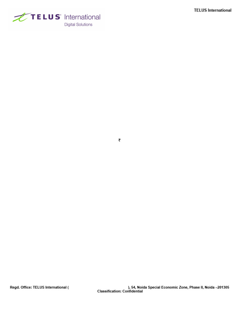 TELUS International Noida Employment Offer | PDF | Business