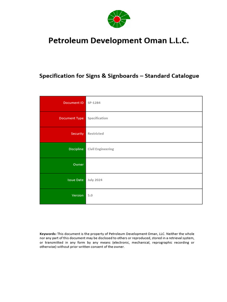Signs & Signboards Specification Guide | PDF | Specification (Technical ...