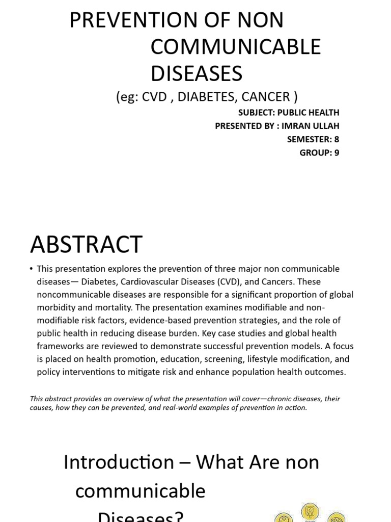 Prevention of Non Communicable Diseases | PDF | Diabetes ...