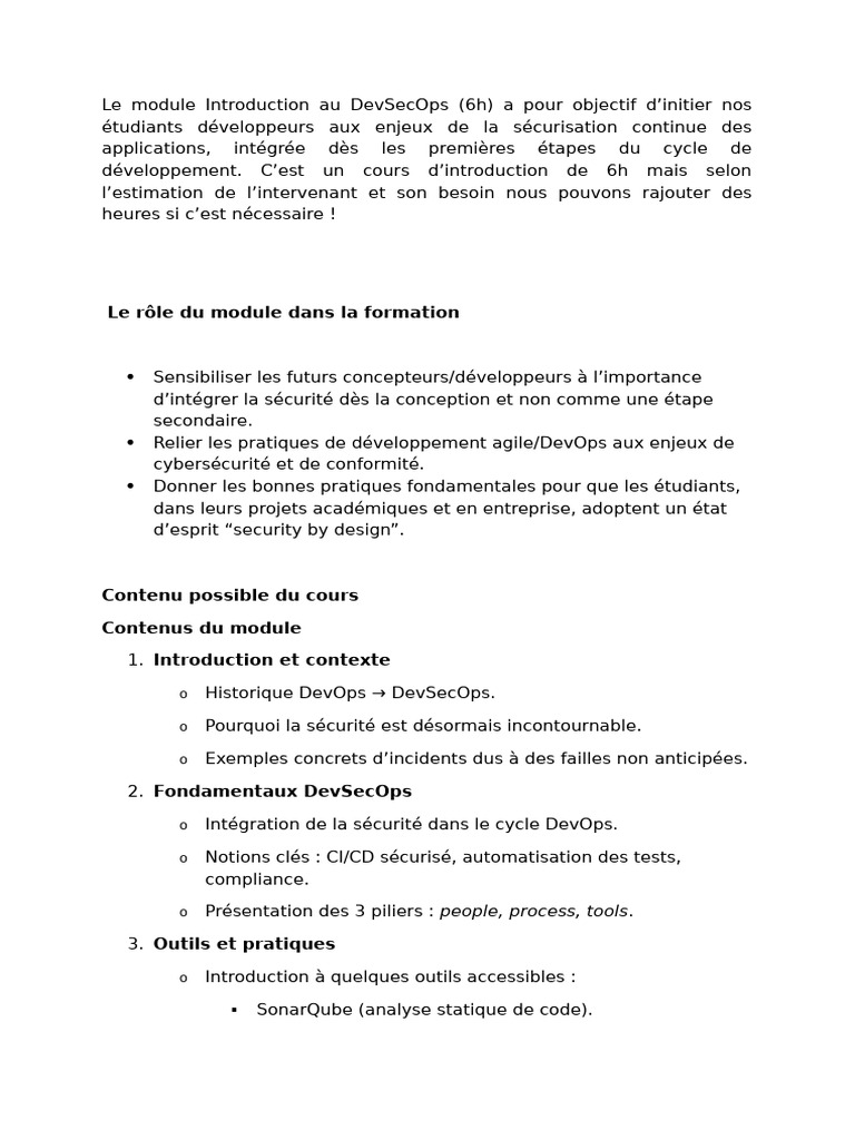 Introduction au DevSecOps en 6h | PDF