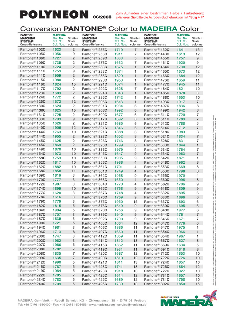 Polyneon Conversion Pantone A4 PDF | PDF | Psychophysics | Color