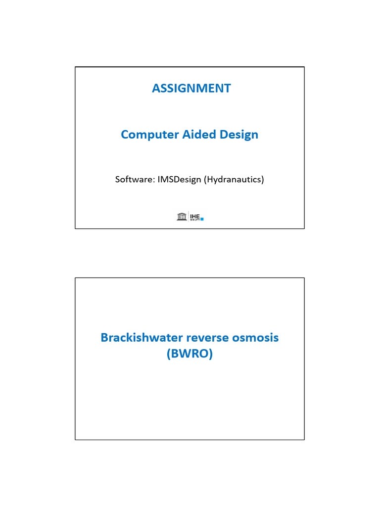 BWRO Plant Design Assignment Guide | PDF