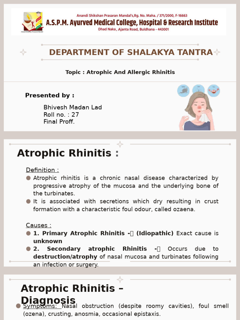 Atrophic and Allergic Rhinitis Overview | PDF | Allergen | Allergy