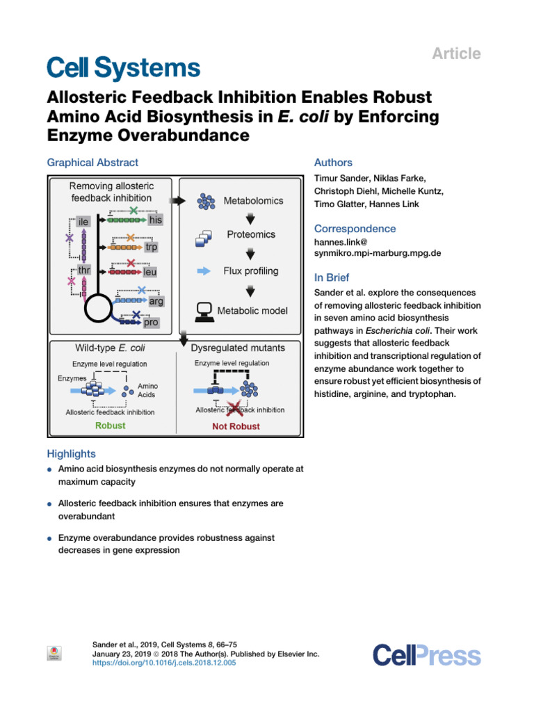 Allosteric Feedback Inhibition | PDF | Enzyme | Metabolic Pathway