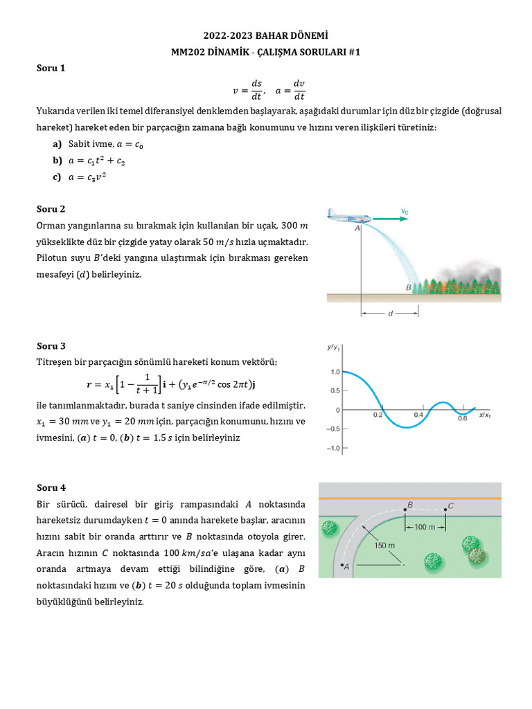 Mm202 Dinamik Calisma Sorulari 1 | PDF