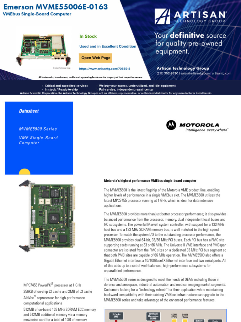 MVME5500 Series Overview and Specs | PDF | Physical Layer Protocols ...