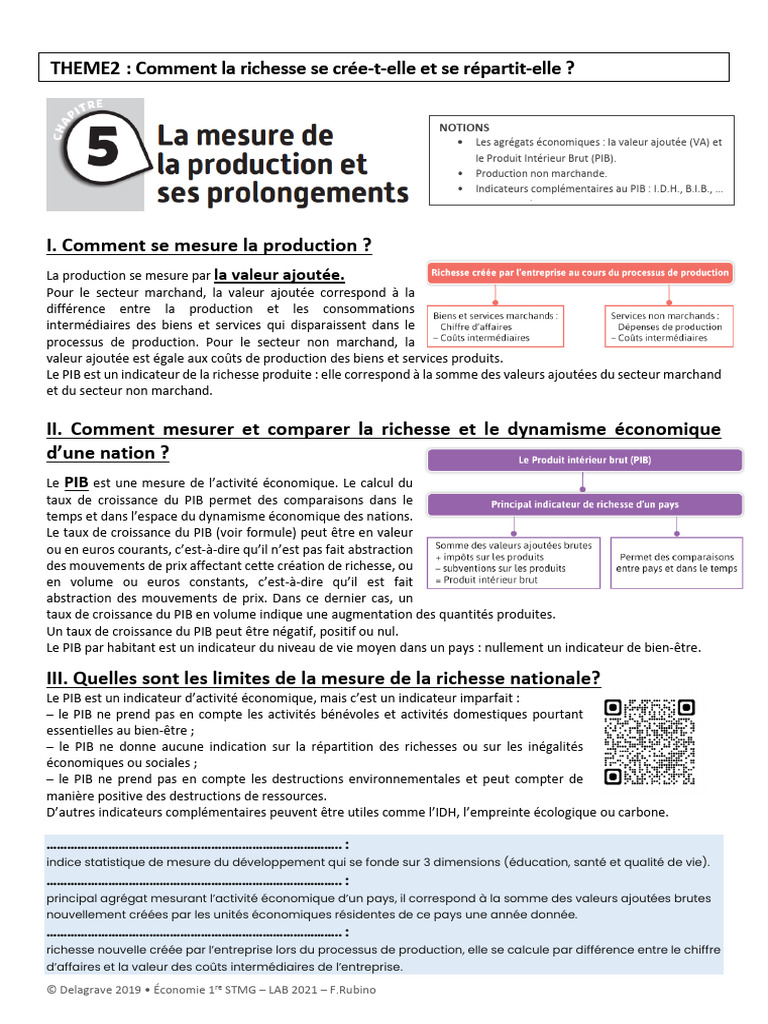 Mesurer la richesse et le PIB en économie | PDF | Produit intérieur ...