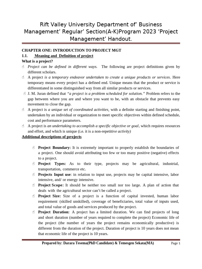 Project Management Concepts and Definitions | PDF | Feasibility Study ...