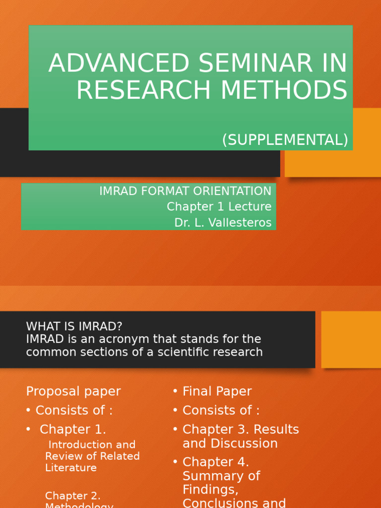 IMRAD Format Guide for Research Papers | PDF | Methodology | Theory