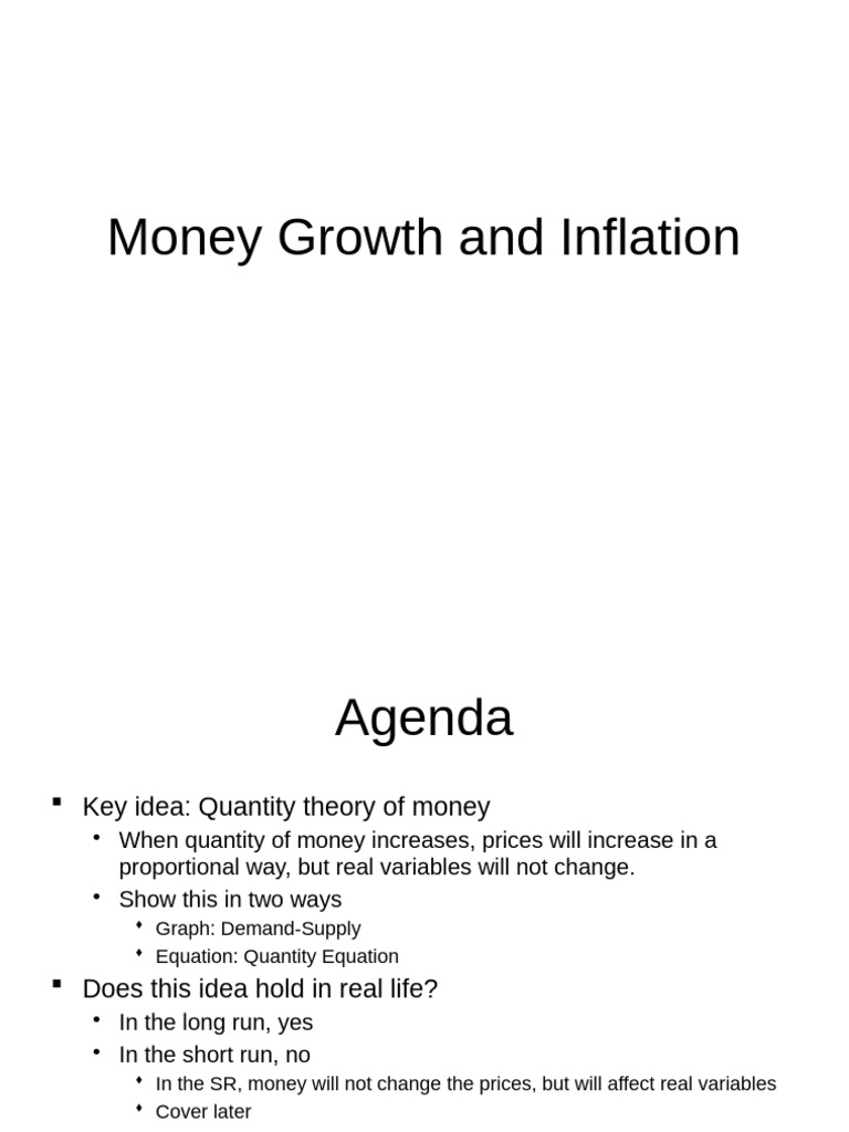 Ch7. Money Growth and Inflation | PDF | Inflation | Quantity Theory Of ...