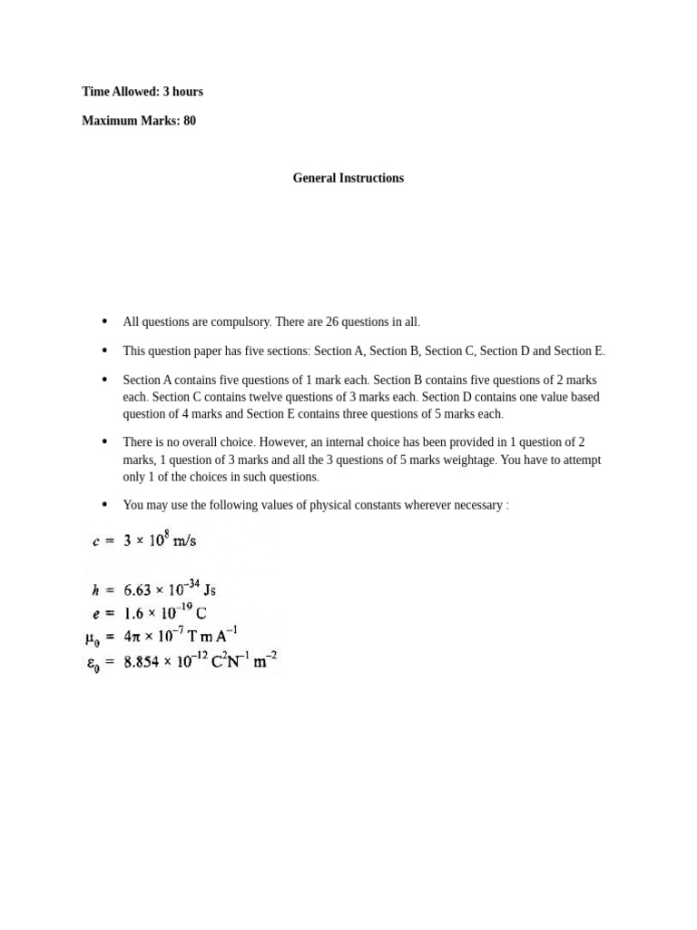 Class 12 Physics Sample Paper Guide | PDF | Electromagnetic Induction ...