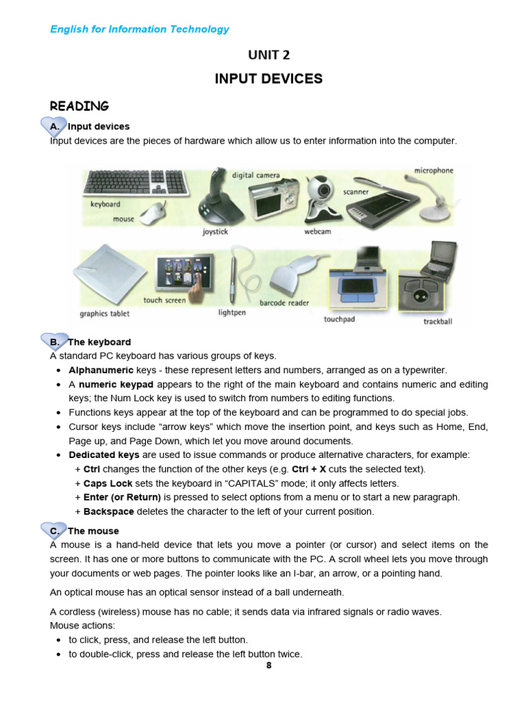 Input Devices in Information Technology | PDF | Byte | Computer Keyboard